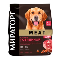 Сухой корм Meat д/взрос.собак сред.и круп.пород с сочн.говяд.1,1кг.1/8 к.1010017166