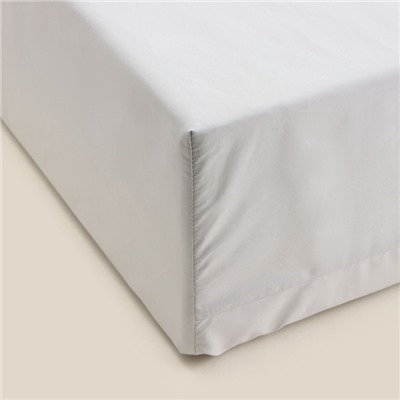 Простыня на резинке 300ТС SL Home Percale 140×200+30 см, серый, 100% хлопок