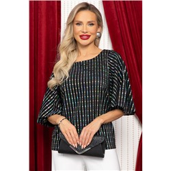 Блуза праздничная Ты ослепляешь! (черная) Б14697-7М