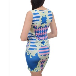F07 BLUE Платье женское (90% хлопок, 10% спандекс)