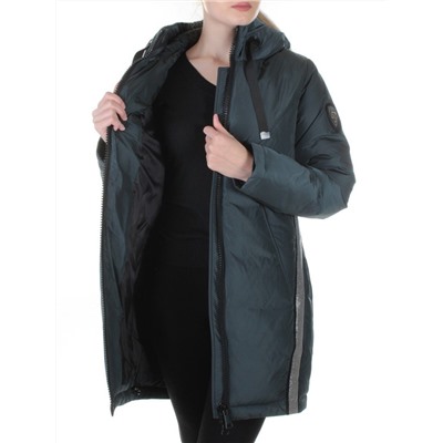 227-1 GRAY/GREEN Пальто женское зимнее Snow Grace