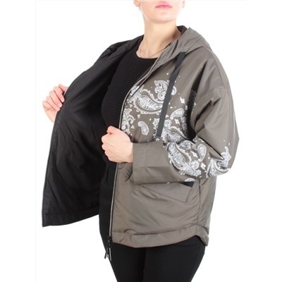 ZW-2312-C SWAMP COLOR Куртка демисезонная женская BLACK LEOPARD (100 гр.синтепон)