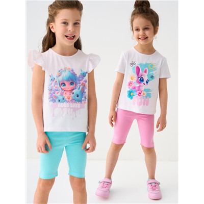 Леггинсы для девочки, 2 пары в комплекте