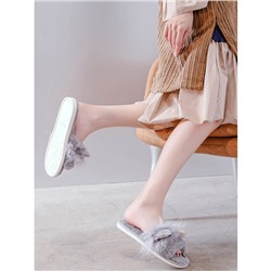 Тапочки «Пушистые Единороги» серые