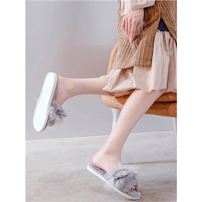 Тапочки «Пушистые Единороги» серые