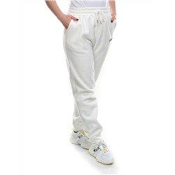 M071 WHITE Брюки спортивные женские на флисе (100% хлопок) 7986