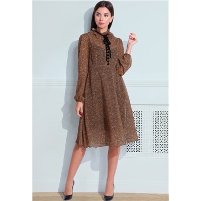 Платье Lenata 11216 коричневый цветы