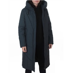A616 BLUE/GRAY Пальто зимнее женское (верблюжья шерсть, +120 гр. холлофайбер)