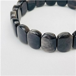 Радуга Самоцветов Браслет из серебристого Обсидиана