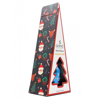 Аромадиффузор GLANCE Gingerbread (в подарочной упаковке Merry Christmas & Happy New Year ) 110 мл