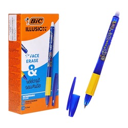 Ручка гелевая стираемая BIC Gelocity Illusion, узел 0.7 мм, чернила синие, цена за 1 шт.