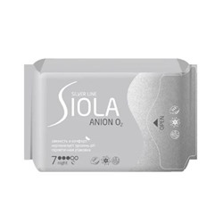 Прокладки* ультратонкие с анионным вкладышем night 7шт SIOLA Silver Line