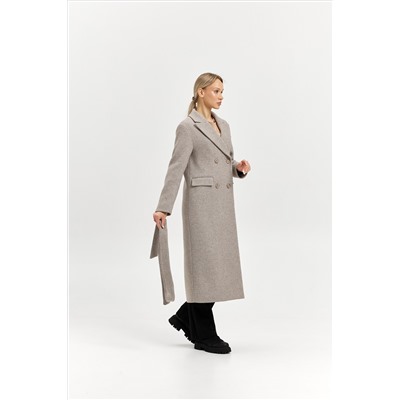 Пальто женское демисезонное 26102 (бежевый/диагональ)