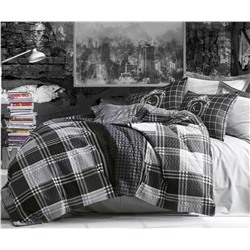 2 сп. Евро 4-х Сезонный КПБ со Стеганным Пододеяльником Ranforce MASCULINE Complete Set cotton box