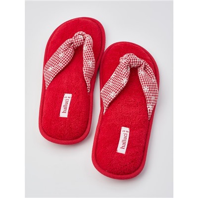 Тапочки «Шотландка» красные