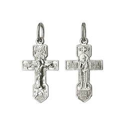 Крест (Свт. Николай) из серебра литье родированный