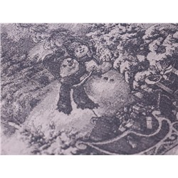 07с-21 ЯК Скатерть 150*220  "Дед Мороз и Снегурочка" цв. серый