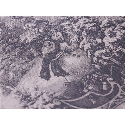 07с-21 ЯК Скатерть 150*220  "Дед Мороз и Снегурочка" цв. серый
