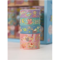 Набор декоративного скотча 5 шт. "Space bunny", purple, шоу-бокс 12 шт.