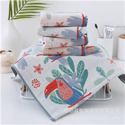Zhiyang New Cotton Tister Giant Birds Towel Four -layer Gauze Follow Scarf Wipe Hand Scarf Manufacturers Wholesale Kitchen Scarf