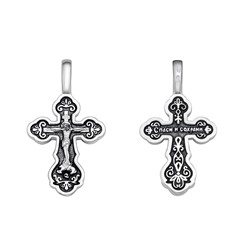 Крест из серебра литье частичное чернение