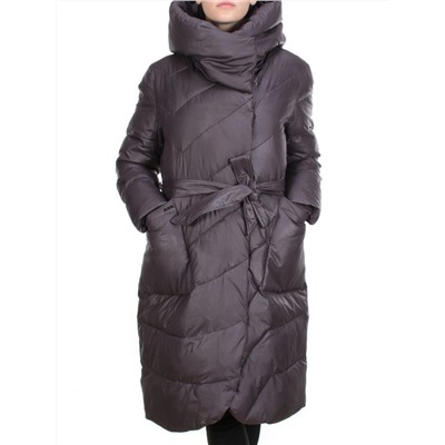 2237 GREY/PURPLE Пальто женское зимнее AKIDSEFRS (200 гр. холлофайбера)