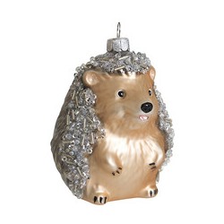 Ежик серебристый (стекло) 7,5х7х10 см