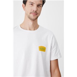 T-shirt bawełniany męski z nadrukiem  kolor biały