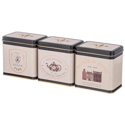 НАБОР ЕМКОСТЕЙ ДЛЯ ХРАНЕНИЯ "ENGLISH BREAKFAST" ИЗ 3-Х ШТУК, 8Х12Х12 СМ, 1Л