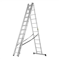 Лестница, 3 х 12 ступеней, алюминиевая, трехсекционная, Сибртех