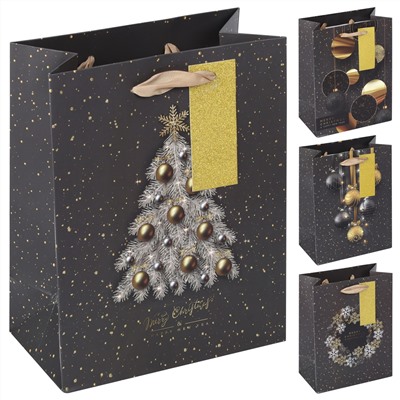 Пакет подарочный НГ 18*23*10 Новогодний шик ассорти 4 вида КОКОС 242401/12/Китай