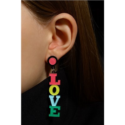 Серьги акриловые «Признание» LOVE YOU, цветные