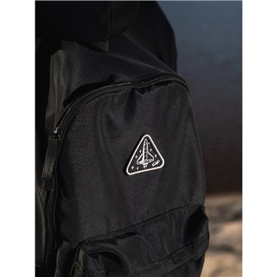 Рюкзак текстильный РОСКОСМОС х ONLYTOP, 42×28.5×14, с карманами, чёрный