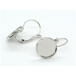 Сеттинги для сережек 12мм серебристые, 1 пара