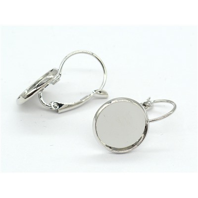 Сеттинги для сережек 12мм серебристые, 1 пара