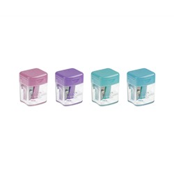 Точилка пластиковая Faber-Castell Mini box,1 отверстие, контейнер, ассорти, пастельные цвета