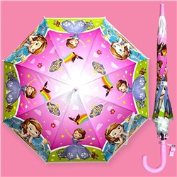 Зонт-трость для девочки с мультгероями полуавтомат Арт 001/6