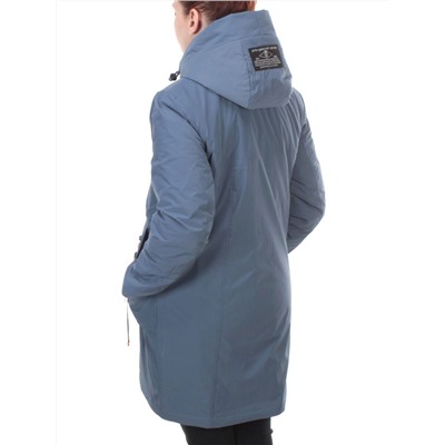 105-1 GRAY/BLUE Пальто демисезонное женское FAMILY (100 гр. синтепон)