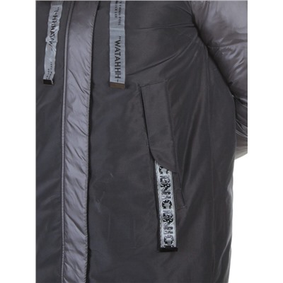 8179 DK. GRAY Пальто женское с натуральным мехом Jarius