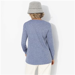 Лонгслив из мягкого трикотажа, Мелодия цвета (голубой)