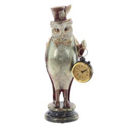 Фигурка декоративная "Сова" с часами (LR44x1), L12 W9,5 H29 см