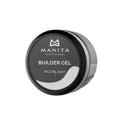 Manita Professional Гель моделирующий для ногтей с хлопьями юки / Builder Gel Moonlight №01, 15 мл
