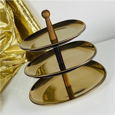 232-001 Трехъярусная этажерка 32/28/24см в под.уп.(х6)Фарфор