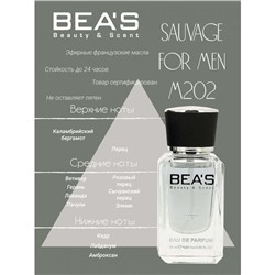 Beas M202 Christian Dior Sauvage Men edp 25 ml, Парфюм мужской Beas M202 создан по мотивам аромата Christian Dior Sauvage