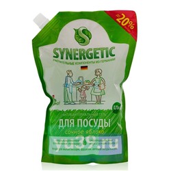 SYNERGETIC ДОЙ-ПАК Средство для мытья посуды и детских игрушек с ароматом Яблока биоразлагаемое, 750 мл.