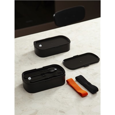 Ланч-бокс с приборами Food Time, 1 л, черный