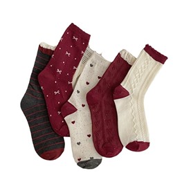 Demi-season brand knee socks with bow, mid-length
