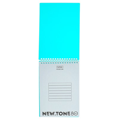 Блокнот А5 80л кл на гребне NEWtone PASTEL Незабудка, пласт обл, бл 80 г/м2