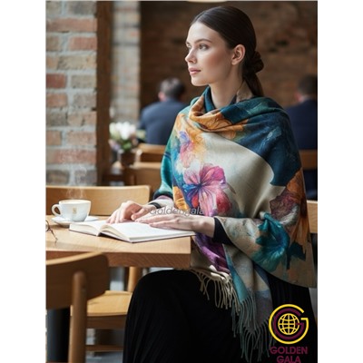 Платок теплый кашемировый с 3D принтом Арт 2591П/08