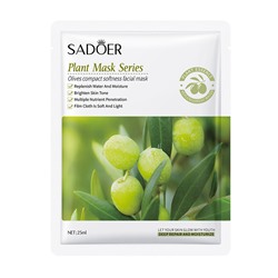 Тканевая маска для лица с экстрактом оливы SADOER Olive compact softness mask, 25 гр